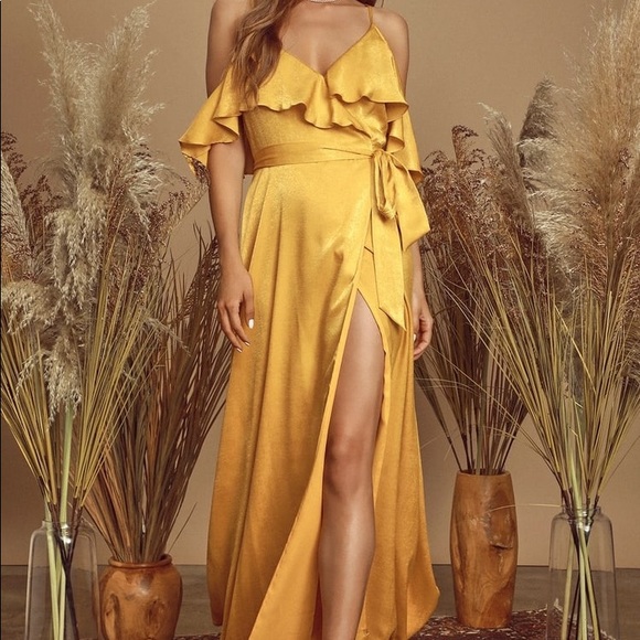 Lulus mustard yellow formal gown “moriah” - Picture 5 of 6